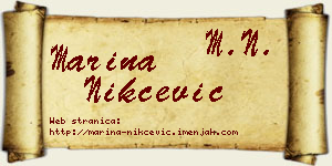 Marina Nikčević vizit kartica